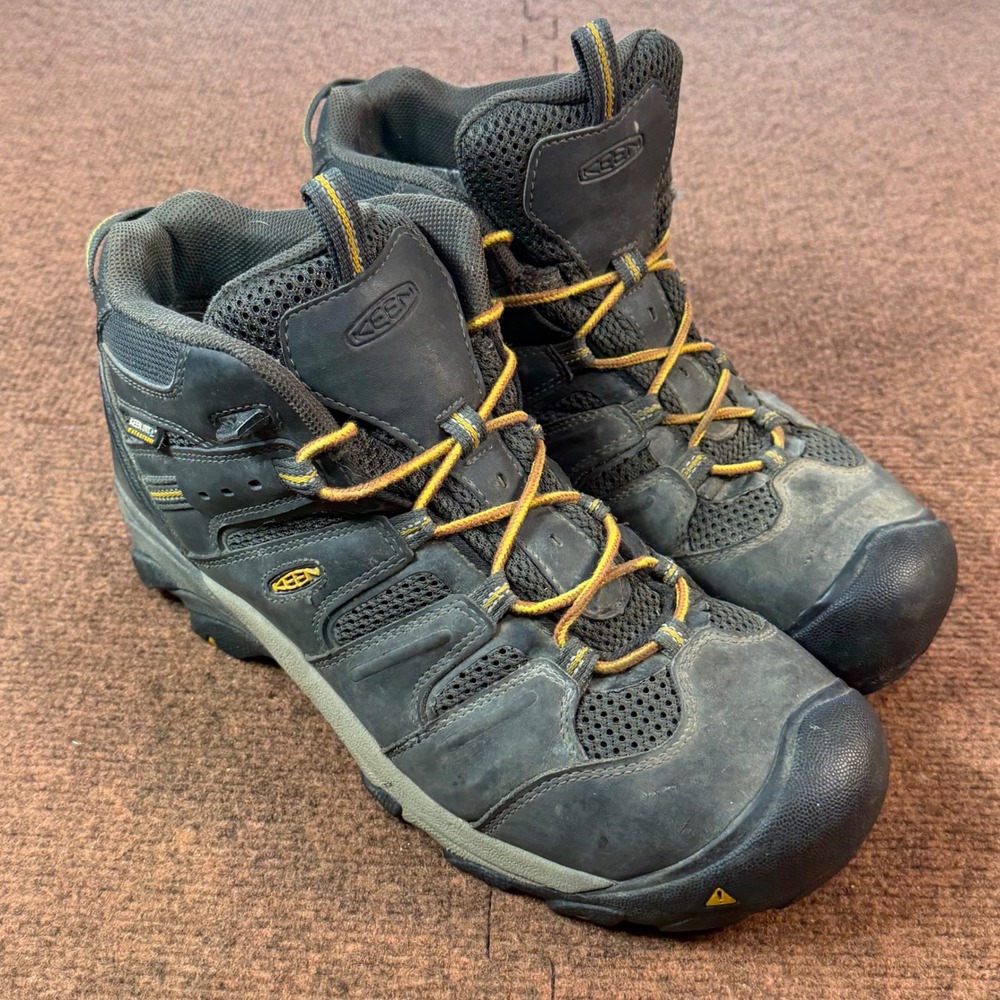 Keen Utility Flint Mid Waterproof Steel Toe Work Boots Mens 11.5D Black 1018079D